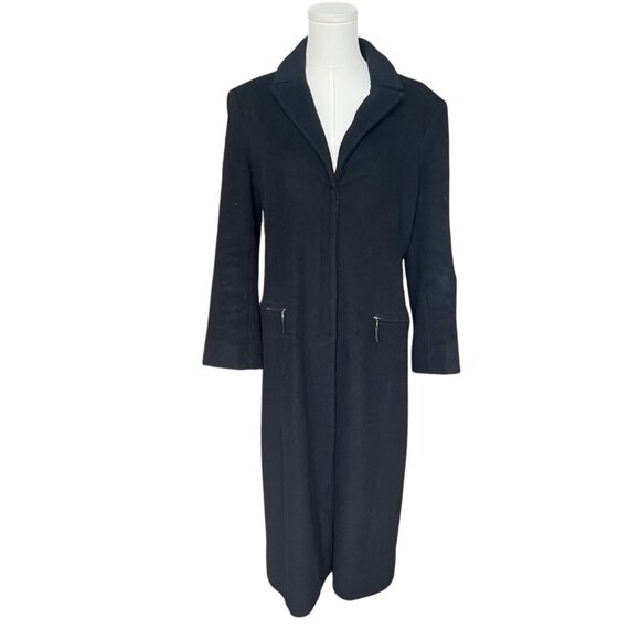 VTG Cashmere Wool Long Overcoat 8 Pea Coat Quiet Luxury Minimalist Old Money - Picture 1 of 7